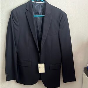 Essentials Black Sport Coat with Notch Lapel